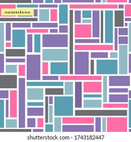 Geometric vector pattern. Abstract retro pattern of geometric shapes. Colorful mosaic backdrop. Seamless abstract background. Geometric hipster rectangular background, vector