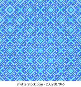 Geometric vector pattern with Aquamarine and blue colors. abstract ornament for wallpapers and backgrounds.