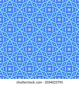 Geometric vector pattern with Aquamarine and blue colors. abstract ornament for wallpapers and backgrounds.