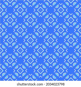 Geometric vector pattern with Aquamarine and blue colors. abstract ornament for wallpapers and backgrounds.