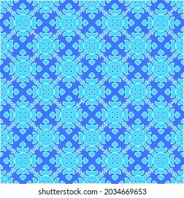 Geometric vector pattern with Aquamarine and blue colors. abstract ornament for wallpapers and backgrounds.