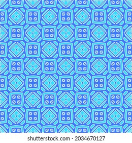 Geometric vector pattern with Aquamarine and blue colors. abstract ornament for wallpapers and backgrounds.