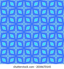 Geometric vector pattern with Aquamarine and blue colors. abstract ornament for wallpapers and backgrounds.