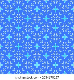 Geometric vector pattern with Aquamarine and blue colors. abstract ornament for wallpapers and backgrounds.
