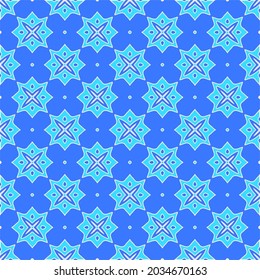 Geometric vector pattern with Aquamarine and blue colors. abstract ornament for wallpapers and backgrounds.