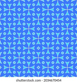 Geometric vector pattern with Aquamarine and blue colors. abstract ornament for wallpapers and backgrounds.