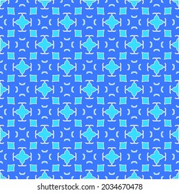 Geometric vector pattern with Aquamarine and blue colors. abstract ornament for wallpapers and backgrounds.