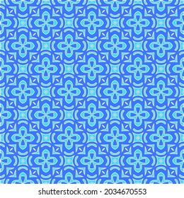 Geometric vector pattern with Aquamarine and blue colors. abstract ornament for wallpapers and backgrounds.