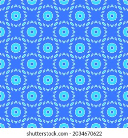 Geometric vector pattern with Aquamarine and blue colors. abstract ornament for wallpapers and backgrounds.