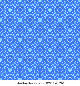 Geometric vector pattern with Aquamarine and blue colors. abstract ornament for wallpapers and backgrounds.