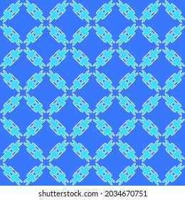 Geometric vector pattern with Aquamarine and blue colors. abstract ornament for wallpapers and backgrounds.