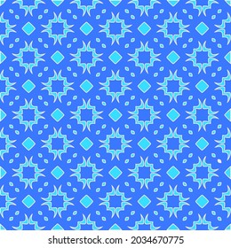 Geometric vector pattern with Aquamarine and blue colors. abstract ornament for wallpapers and backgrounds.