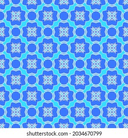Geometric vector pattern with Aquamarine and blue colors. abstract ornament for wallpapers and backgrounds.