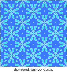 Geometric vector pattern with Aquamarine and blue colors. abstract ornament for wallpapers and backgrounds.