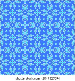 Geometric vector pattern with Aquamarine and blue colors. abstract ornament for wallpapers and backgrounds.