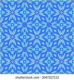 Geometric vector pattern with Aquamarine and blue colors. abstract ornament for wallpapers and backgrounds.