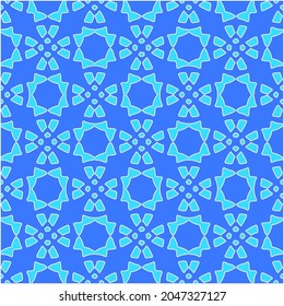 Geometric vector pattern with Aquamarine and blue colors. abstract ornament for wallpapers and backgrounds.