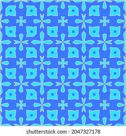 Geometric vector pattern with Aquamarine and blue colors. abstract ornament for wallpapers and backgrounds.