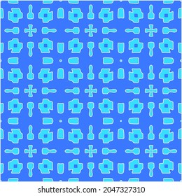 Geometric vector pattern with Aquamarine and blue colors. abstract ornament for wallpapers and backgrounds.