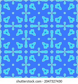 Geometric vector pattern with Aquamarine and blue colors. abstract ornament for wallpapers and backgrounds.