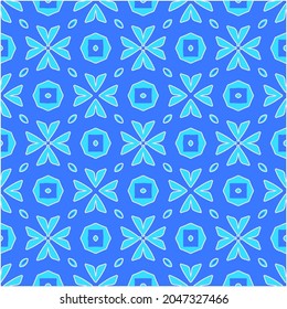 Geometric vector pattern with Aquamarine and blue colors. abstract ornament for wallpapers and backgrounds.