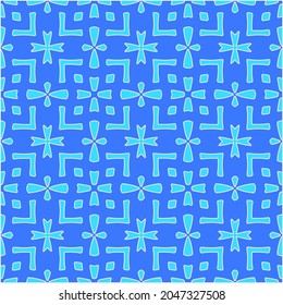 Geometric vector pattern with Aquamarine and blue colors. abstract ornament for wallpapers and backgrounds.