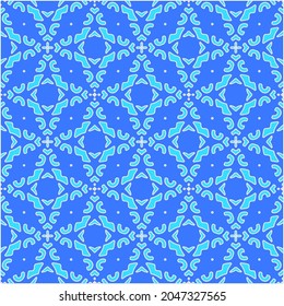 Geometric vector pattern with Aquamarine and blue colors. abstract ornament for wallpapers and backgrounds.