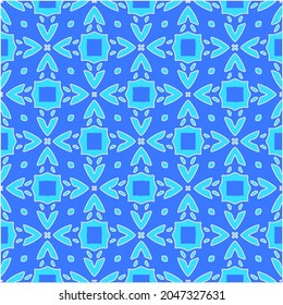 Geometric vector pattern with Aquamarine and blue colors. abstract ornament for wallpapers and backgrounds.