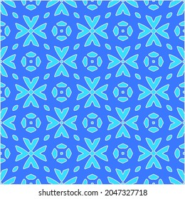 Geometric vector pattern with Aquamarine and blue colors. abstract ornament for wallpapers and backgrounds.