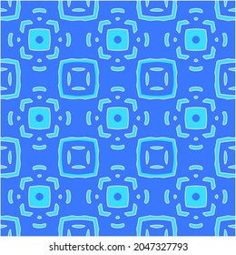 Geometric vector pattern with Aquamarine and blue colors. abstract ornament for wallpapers and backgrounds.