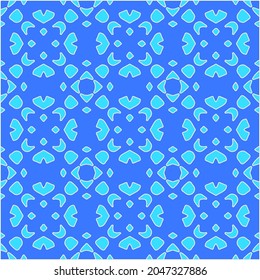 Geometric vector pattern with Aquamarine and blue colors. abstract ornament for wallpapers and backgrounds.