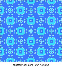 Geometric vector pattern with Aquamarine and blue colors. abstract ornament for wallpapers and backgrounds.