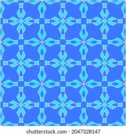 Geometric vector pattern with Aquamarine and blue colors. abstract ornament for wallpapers and backgrounds.