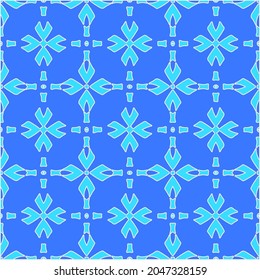 Geometric vector pattern with Aquamarine and blue colors. abstract ornament for wallpapers and backgrounds.