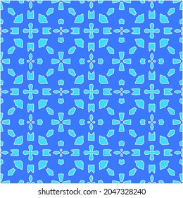 Geometric vector pattern with Aquamarine and blue colors. abstract ornament for wallpapers and backgrounds.