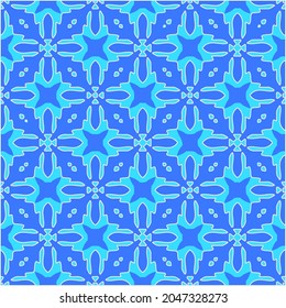 Geometric vector pattern with Aquamarine and blue colors. abstract ornament for wallpapers and backgrounds.