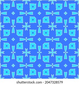 Geometrisches Vektormuster mit Aquamarine und blauen Farben. abstrakter Ornament für Wallpaper und Hintergründe.