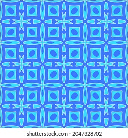Geometric vector pattern with Aquamarine and blue colors. abstract ornament for wallpapers and backgrounds.