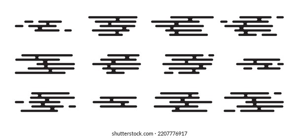 Geometric vector pattern. Asian clouds. Chinese and Japanese styles. 