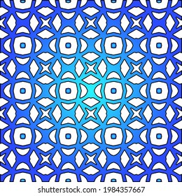 Geometric vector pattern with azure and blue gradient. simple ornament for wallpapers and backgrounds.