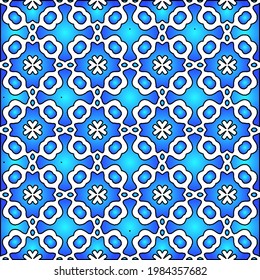 Geometric vector pattern with azure and blue gradient. simple ornament for wallpapers and backgrounds.