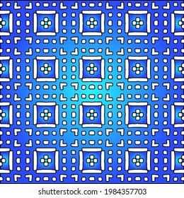 Geometric vector pattern with azure and blue gradient. simple ornament for wallpapers and backgrounds.