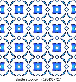 Geometric vector pattern with azure and blue gradient. simple ornament for wallpapers and backgrounds.