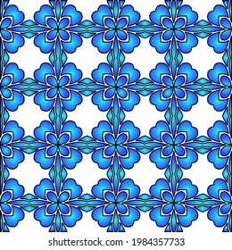 Geometric vector pattern with azure and blue gradient. simple ornament for wallpapers and backgrounds.