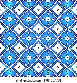 Geometric vector pattern with azure and blue gradient. simple ornament for wallpapers and backgrounds.