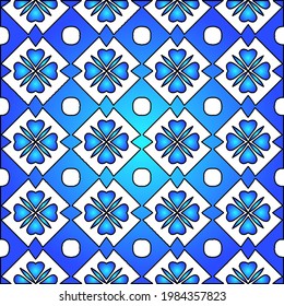 Geometric vector pattern with azure and blue gradient. simple ornament for wallpapers and backgrounds.