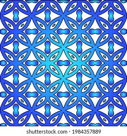 Geometric vector pattern with azure and blue gradient. simple ornament for wallpapers and backgrounds.