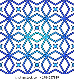 Geometric vector pattern with azure and blue gradient. simple ornament for wallpapers and backgrounds.