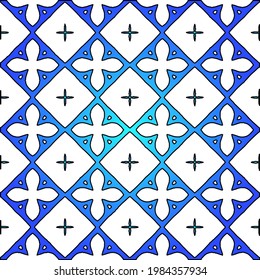 Geometric vector pattern with azure and blue gradient. simple ornament for wallpapers and backgrounds.