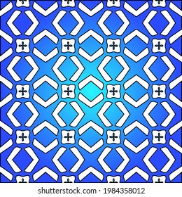 Geometric vector pattern with azure and blue gradient. simple ornament for wallpapers and backgrounds.